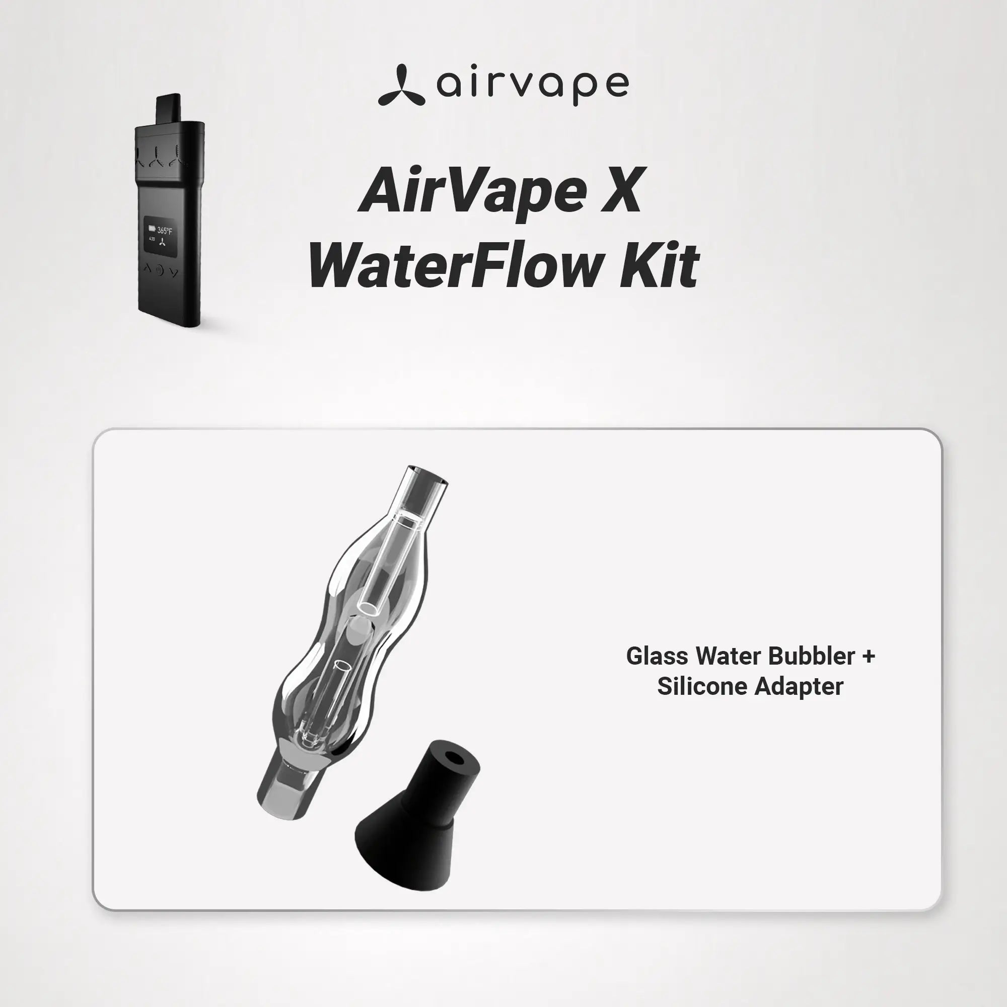 AirVape X WaterFlow Kit | Dry Herb & Wax Vaporizer Bundle with Water Bubbler for Refined Vapor
