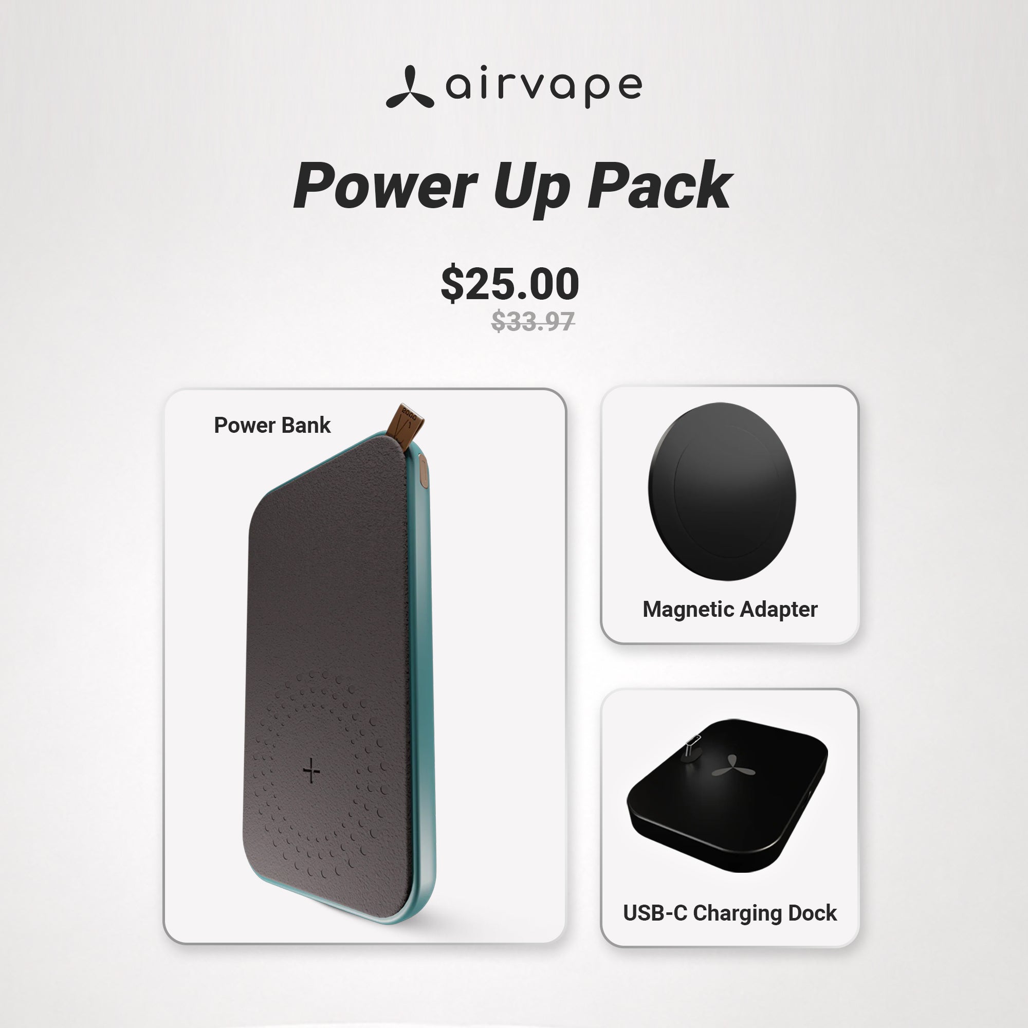 Power Up Pack | Stay Charged Anywhere with AC5000 Power Bank, Magnetic Adapter & USB-C Charging Dock